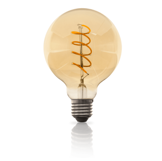 LAMPADA LED VINTAGE FILAMENTO ESPIRAL G95 E27 4W 2000K